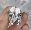 Anillo de Guerreros Espartanos 300 Plata Casco de Dios Romano de la Guerra Antiguo Anillo Abierto Retro para Hombres y Mujeres