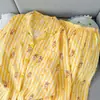 Pijama de Algodón Nube para Mujer de Primavera y Otoño, Conjunto de Manga Larga, Rayas de Dibujos Animados Lindos, Suelto Dulce Ropa de Casa, Estilo Nuevo