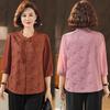 Roupas para mulheres de meia-idade e idosas estilo chinês primavera e verão camisa verão estilo ocidental top novo sete mangas mãe estilo nacional camisa cardigã