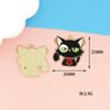 Accesorios de joyería DIY de gato blanco y negro de dibujos animados, adornos para bolsos de metal, llavero, colgante, pareja oscura, transfronterizo