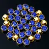 Pedras de Strass de Vidro Cristal para Costura à Mão, Pedras de Strass com Borda Decorativa Anti-Risco, Botões, Abotoaduras, Materiais de Acessórios para DIY de Vestido de Casamento, 36 Peças