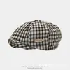 Gorra infantil, estilo fino para primavera y otoño, versión coreana, boina a cuadros con visera, gorra versátil de moda para primavera para niños y bebés