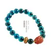 Pulseira Tecida à Mão Colorida de Ágata Coração de Açúcar Design Sensorial Pulseira Pixiu Cheia de Cristal de Morango para Mulheres