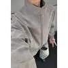 Chaqueta de cuero Harrington de diseño moderno estilo americano para hombre, abrigo de cuero biker tie-dye fresco de otoño para la calle