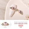 Anel de joia com diamante em pilha de amor para unhas acabado metal tridimensional Nova Rede Vermelha Diamante coração de pêssego decoração de unha de cristal