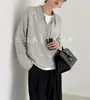 M1U Tricô Polo Estilo Old Money Primavera e Outono Lã Australiana Tricô Solto de Manga Longa para Mulheres