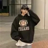 Sudadera de Nuevo Estilo para Mujer en Otoño e Invierno Estilo Coreano Holgada Estilo Perezoso Estampado de Letras Versátil Top con Capucha Más Terciopelo Sudadera de Estudiante