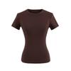 096-2025 Nuevo Estilo Deseo Puro Casual Cuello Redondo Top Camiseta Sexy Slim de Manga Corta para Mujer Europea y Americana Camiseta Base