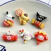 Dibujos animados brillantes festivos animales pequeños hechos a mano DIY pegamento de crema accesorios de resina pegatina para refrigerador material para horquillas y joyería paquete