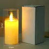 Vela Electrónica Simulación Vidrio Acrílico Cera Oscilante Luz Nocturna Navidad Cumpleaños Boda Romántica Decoración Creativa