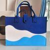 Bolsa Tote Simples de Grande Capacidade, Bolsa de Mão Tendência, Design Leve de Pico de Montanha, Color Blocking, Bolsa de Mão Fashion e Versátil