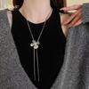 Collar de Mariposa Cadena Larga Desmontable para Suéter Lujo Accesible Cadena de Pecho de Nicho Collar de Gama Alta Accesorios de Primavera y Verano Cadena para Clavícula para Mujer