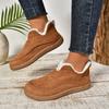 Zapatos peludos de plataforma europea y americana para mujer 2024 Invierno Nuevo Ropa exterior Boca poco profunda Cálidos Con forro polar Zapatos de algodón casuales de moda