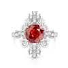 Anillo Vintage de Colorido Colorido con Corte Rosa, de Venta Caliente en Transmisión en Vivo, con Baño de Oro Real e Incrustaciones de Diamante de Alto Carbono, Joyería de Anillo de Moda Tendencia