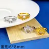 Montura de anillo de plata de ley s925, forma de huevo 6*8mm, hueca con acabado cepillado, accesorio de joyería para incrustar cristales DIY