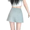 Falda Casual Deportiva de Cintura Alta Corte en A para Mujer Verano Nuevo Estilo Falda para Chicas Petite Sexy Adelgazante Ceñida al Cuerpo Falda Corta de Moda