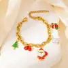 Collar de Navidad para Mujer Pendientes de Acero de Titanio de Alto Sentido Colgante de Trineo y Reno Adornos de Árbol de Navidad de Moda Pulsera de Navidad