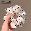 Anillo para el Cabello Colorectal Anillo para el Cabello Satinado de Alta Calidad con Estampado de Amor Cuerda para el Cabello con Cabeza de Albóndiga Satinada de Alta Calidad Cuerda Elegante para el Cabello