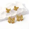 Amazon Venta Caliente Transfronteriza Pendientes de Lazo Pendientes de Acero Inoxidable Oro 18K Moda Versátil Ins Estilo Minimalista Accesorios para Orejas