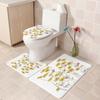 Nuevo estilo especial transfronterizo pequeño fresco flores amarillas pintado a mano poliéster estampado estera impermeable cortina de ducha YL1122