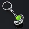 Chaveiro de Trevo de Quatro Folhas Fluorescente, Chaveiro de Bola de Cristal Brilhante da Sorte, Chaveiro Grande de Cristal de Trevo de Quatro Folhas Giratório