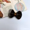 Tecido Xadrez Bege Outono e Inverno Laço Flor Pequena Flor de Cinco Pétalas Broche Acessórios Joias DIY Acessórios para Roupas