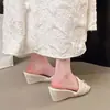 Zapatos de vestir de estilo étnico francés de corte bajo con punta cuadrada para mujer 2026, zapatos de tela de suela blanda con tacón de cuña sin cordones para verano, retro, para combinar con faldas