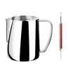 Nibu Acero Inoxidable 304 Taza para Espumar Leche para Arte Latte Olla para Espumar Leche Taza Puntiaguda Utensilio de Café Tanque de Leche Tanque para Arte Latte con Escala