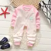 Body de manga larga cálido para bebé de otoño e invierno, ropa interior, ropa para casa, mono de algodón puro Clase A para recién nacido