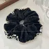 Scrunchie de Malha Coreano de Luxo Leve para Mulheres Elástico Super Grande de Alta Qualidade Corda de Cabelo Flor de Cabeça Elástico