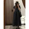 Foto Real do Novo Vestido Midi Soltinho Plus Size, Vestido Longo de Verão com Manga Curta, Vestido Xadrez
