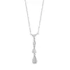 Nuevo Estilo Chino Jade Natural Hetian Calcedonia Blanca Plata de Ley S925 Collar Temperamento Versátil Gota de Agua Lágrima Borla Cadena para Clavícula
