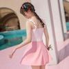 Traje de baño para niñas, nuevo, dulce, fresco, de talla mediana y grande, de una pieza, traje de baño con protección solar, traje de baño de aguas termales para niñas.