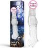 Manga para Pene Gruesa y Alargada de Diente de Lobo con Vibración y Anillo Bloqueador de Semen para Parejas, Productos para Adultos