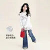 TUTU Elefantito Ropa Infantil Camiseta de Manga Larga para Niñas 2026 Otoño Nuevo Estilo Top de Algodón Puro Infantil Elegante Camiseta de Base con Encaje