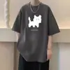 Vbe Camiseta de Verano de Moda para Hombre Tendencia Vino Top Manga Corta Ropa Roja Manga Corta Manga de Tres Cuartos Diseño de Píxeles