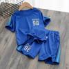 Traje de Verano para Niños de Secado Rápido con Mangas Cortas y Shorts para Niños Pequeños y Medianos Ropa Uniforme de Baloncesto para Niños Ropa Deportiva Conjunto de Dos Piezas Venta al por Mayor
