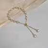 Pulsera de Perlas de Agua Dulce Irregulares, Verde Barroco, Cesta de Pavo Real, Pulsera Ajustable con Cordón Deslizante con Perlas de Colores Mixtos