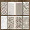 Plantilla nueva transfronteriza Serie temática de textura geométrica para Amazon Flores y plantas DIY Plantilla hueca Pizarra para copiar graffiti