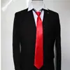 Estudante Vermelho e Preto Casual Feminino Profissional Trabalho Amarrar à Mão Fácil de Puxar Preguiçoso Masculino Gravata com Zíper Vestido Livre Cor Sólida