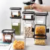 Caixa de Armazenamento de Grãos Doméstica Transparente Pote de Armazenamento Visual Cozinha Lanche Pote Selado Plástico Alimentos Pote de Açúcar