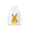 Bolsa de Ráfia com Cordão Coelho Colorido com Cauda 3D para Páscoa Festa de Páscoa Presente Embalagem de Doces