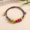 Jingdezhen Estilo Chino Nuevo Little Red Book Estilo Étnico Artístico Cuerda Trenzada Estilo Antiguo Tendencia Nacional Pulsera Ajustable de Gama Alta Venta al por Mayor