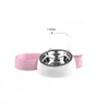 Tigela de Gato de Aço Inoxidável Boca Inclinada Proteção do Pescoço Antiderrapante Tigela de Comida Removível Cão Pet Dispensador de Água Tigela de Gato