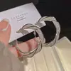 Pendientes de Círculo Geométrico con Aguja de Plata S925 para Mujer de Alta Gama Ligeramente Lujosos Distintivos Anillo Grande para la Oreja Pendientes de Aro en C Exagerados de Celebridad Cibernética Ins