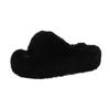 Chinelos de Pelúcia Macios de Tamanho Grande 7cm para Uso Externo, Modelo Slip-On Rasteiro, Novo Estilo Espesso de Outono, Modernos e Fashion