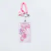 Porta-cartão de estudante urso Xingdelu Yufei acrílico transparente cordão retrátil para crachá porta-cartão de ônibus pingente de cartão escolar