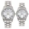 Explosões Estrela Falsa Três Olhos Números Romanos Pulseira de Aço terno Relógio Masculino Moda Quartzo Relógio Feminino Relógio de Casal