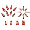 Unhas Longas de Ballet Coração Vermelho Rosa Dia dos Namorados Unhas Postiças Rosa Claro Estilo Fada Ins Esmalte Europeu e Americano Atacado