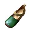 Zapatos de una sola capa hechos a mano de cuero vintage de primera capa, punta cuadrada, zapatos de leche, primavera y otoño, velcro, suela plana, estilo mori, zapatos literarios para mujer